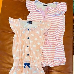 Set of 2  size 4 pink Rompers